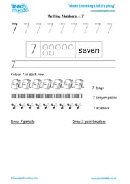 Worksheets for kids - writing 7